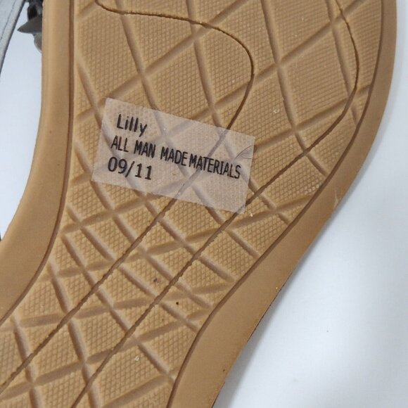 Duck Head Lilly Grey Flip Flops Sandals Flats Size 10 M Jewel Studded Toe Strap - Picture 7 of 8